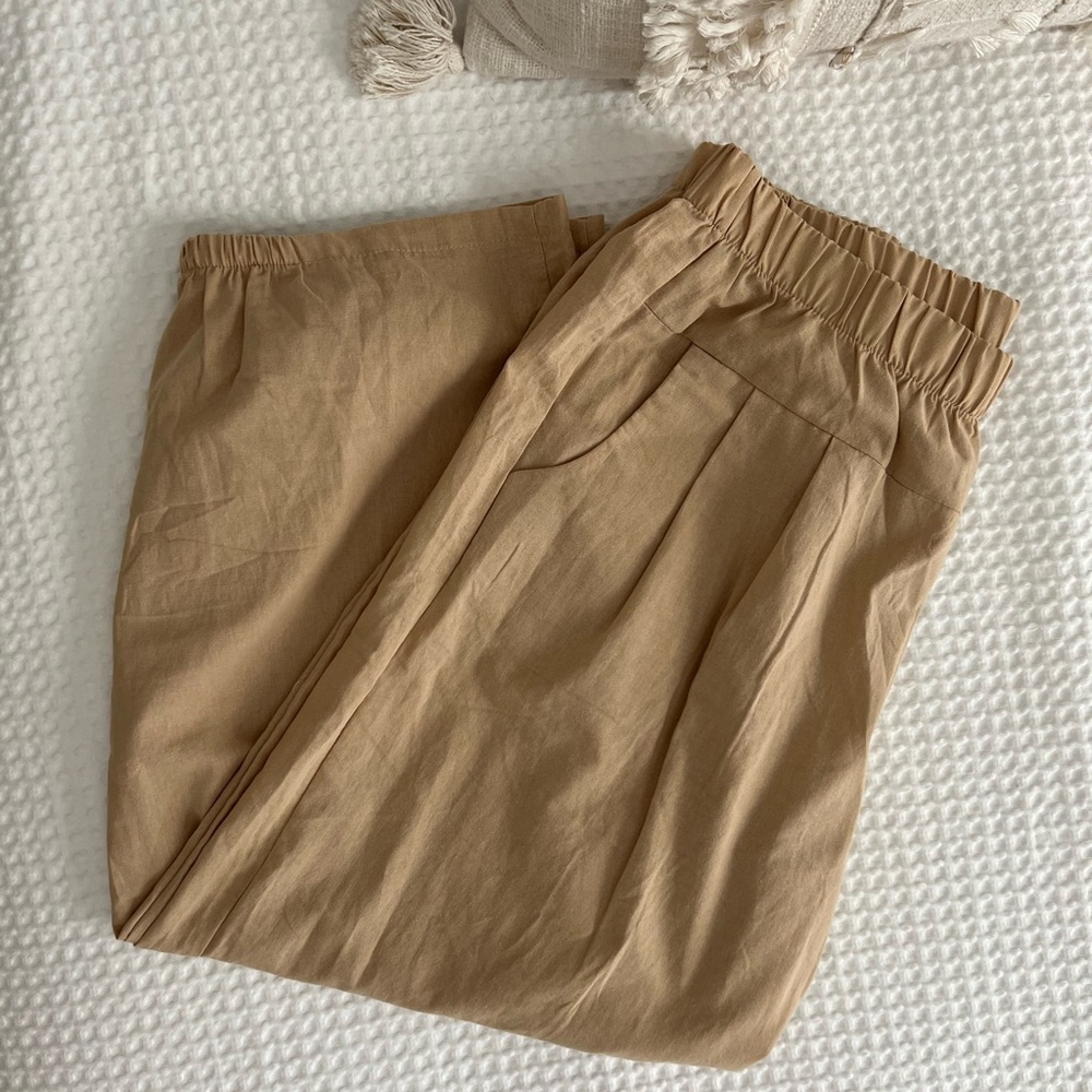 Women’s Tan Trousers, Very Stretchy Waist | 100% Cotton